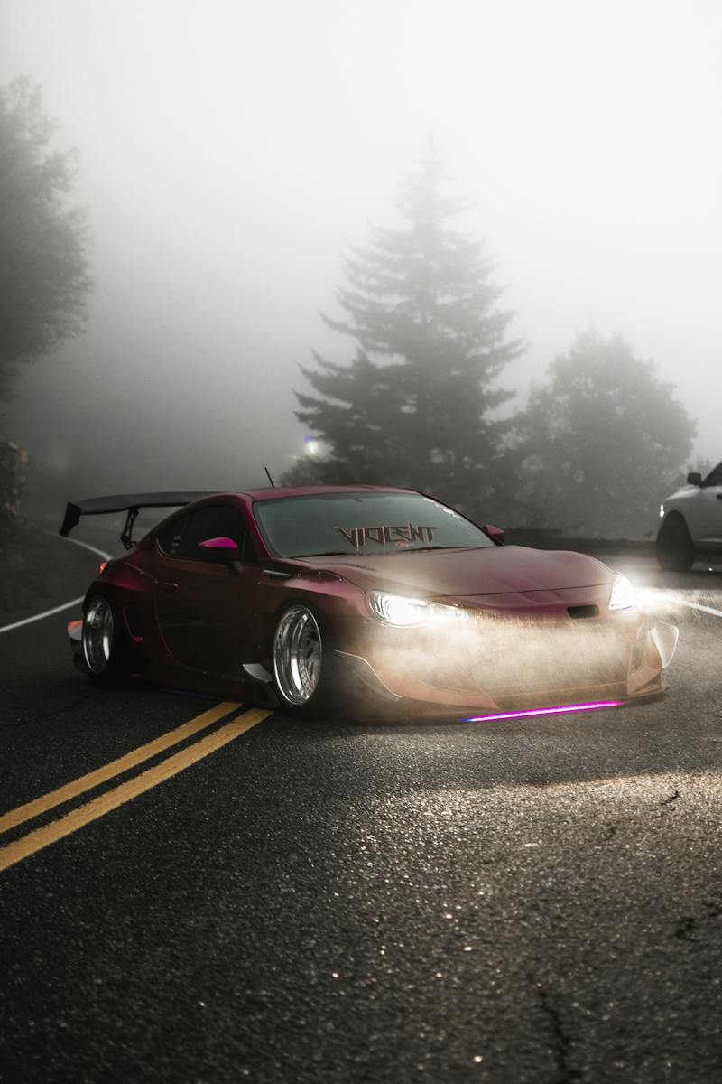 Luxury Car In a Gray Asphalt
